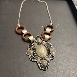 Sorrelli Silver and Brown Pendant Necklace
